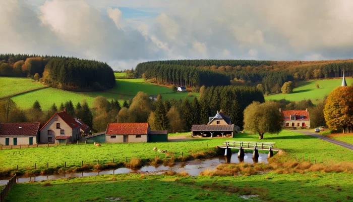 Vue panoramique de Gouvy, une belle commune idéale pour réaliser un état des lieux immobilier Gouvy fiable et rigoureux.